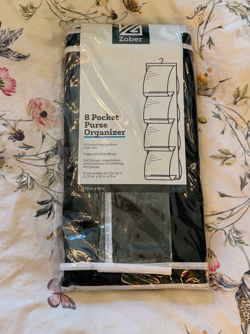 8-Pocket Purse Organizer in Black